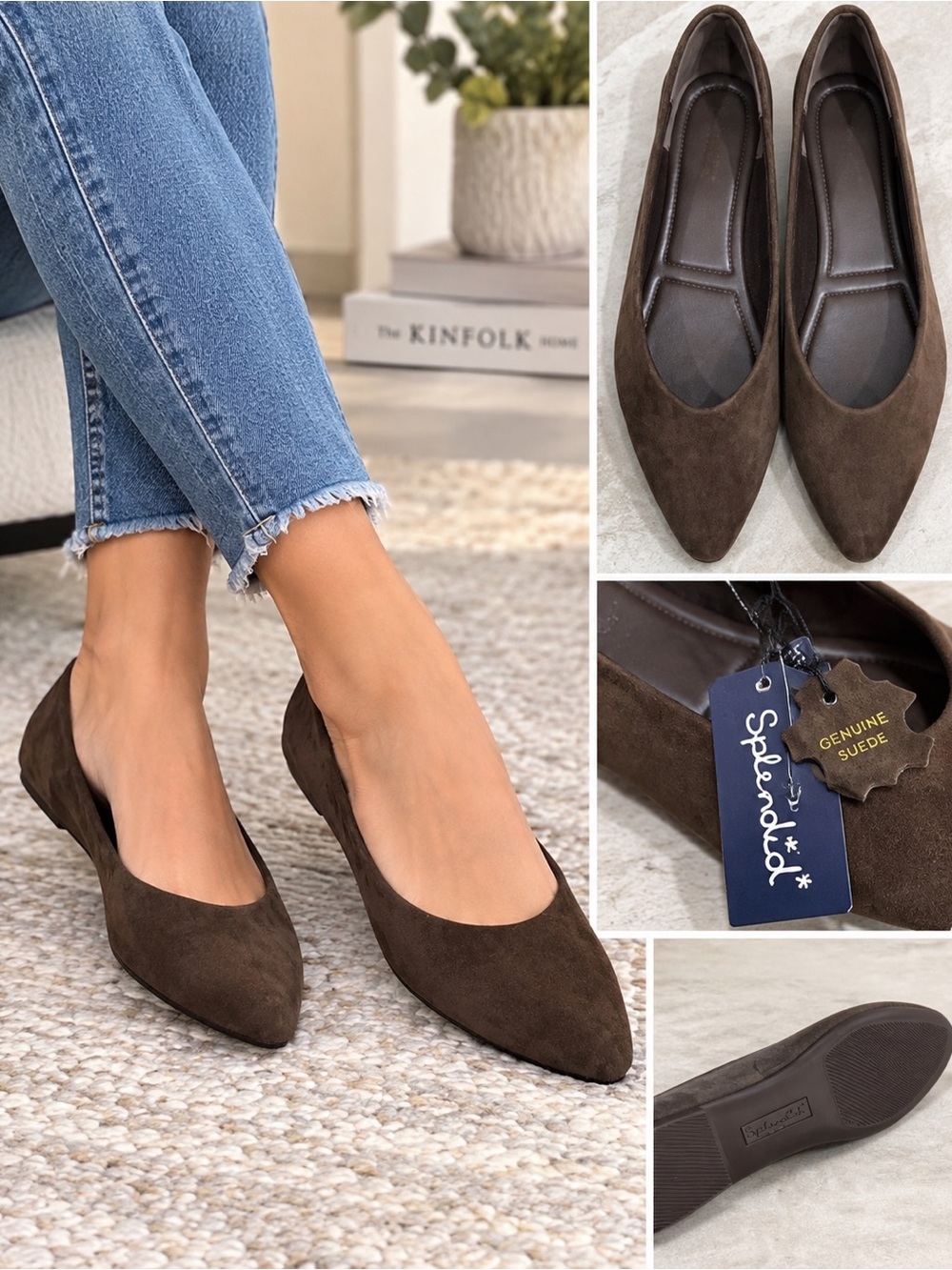 Splendid Brown Latouche Suede Flats, Women’s